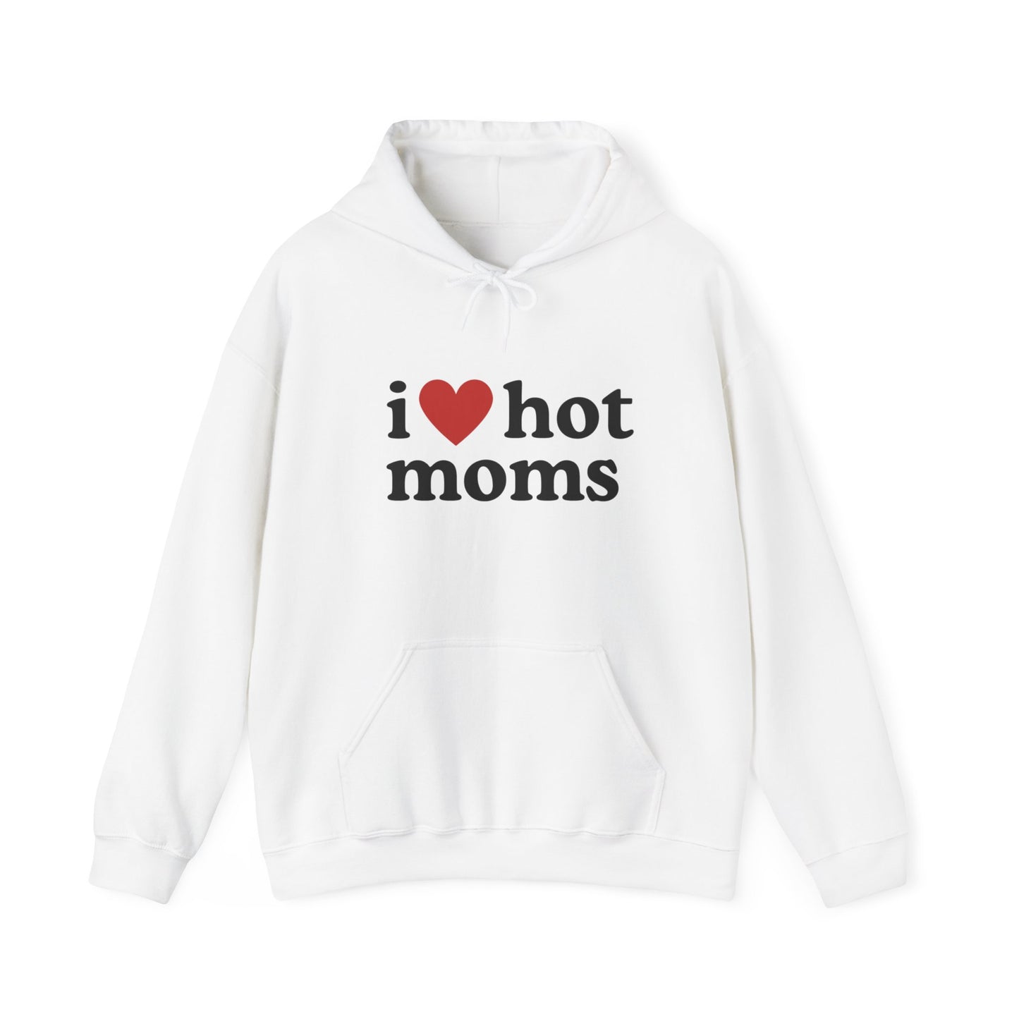 I ♥ Hot Moms" Unisex Heavy Blend™ Hooded Sweatshirt