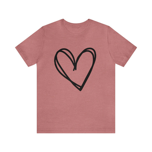 "Sketch Heart" Unisex Jersey Short Sleeve Tee