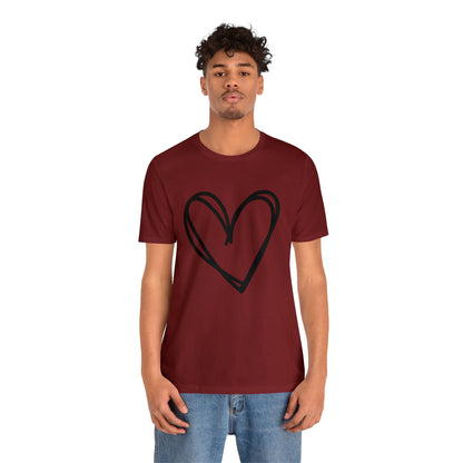 "Sketch Heart" Unisex Jersey Short Sleeve Tee