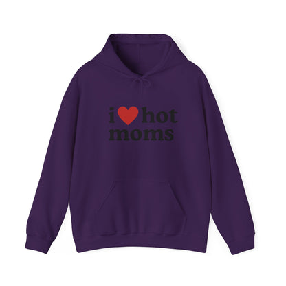 I ♥ Hot Moms" Unisex Heavy Blend™ Hooded Sweatshirt