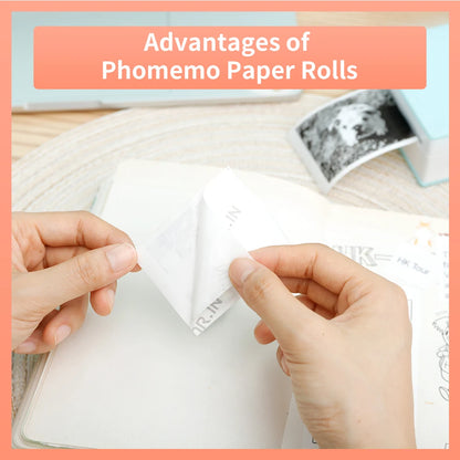 Phomemo Printer Sticker Self-Adhesive M02 Series Printer Paper Sticker Paper Roll Thermal Label for Self-adhesive Label Printer